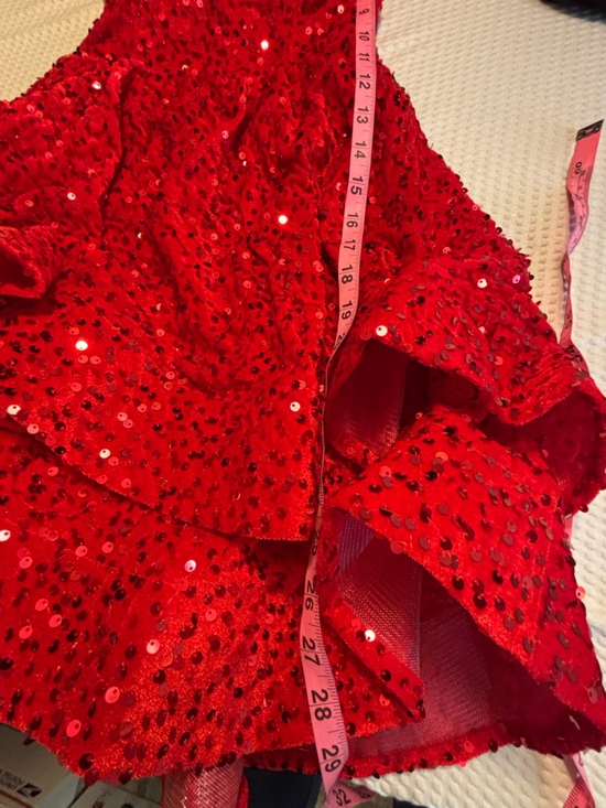 Red Sequin Formal Prom Dress Corset Tie Back Size 0 New - Picture 11 of 11